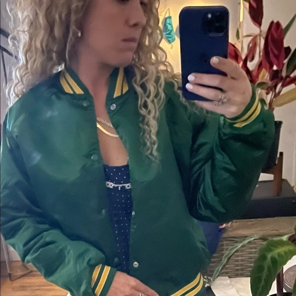 𝅺medium Satin varsity jacket coat Starter like Chalkline vintage 80s retro 90s - Picture 9 of 16